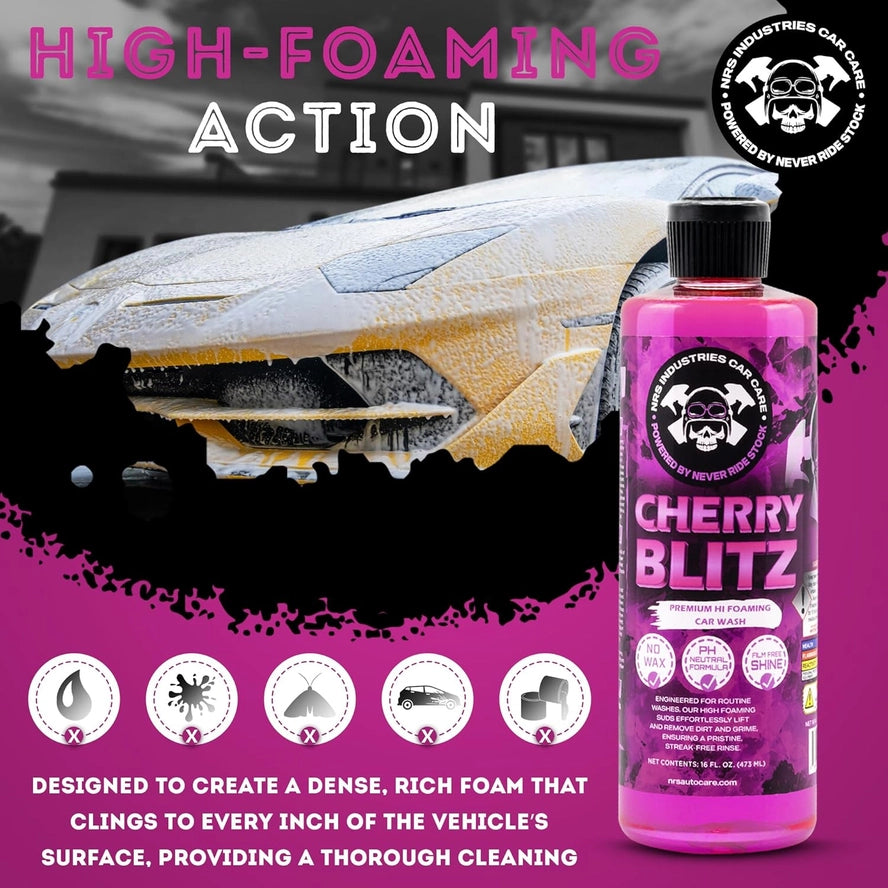 Cherry Blitz Foaming Car Wash Soap | Ph-Neutral Shampoo