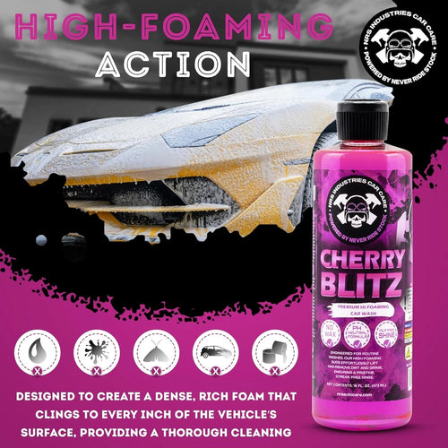 Cherry Blitz Foaming Car Wash Soap | Ph-Neutral Shampoo